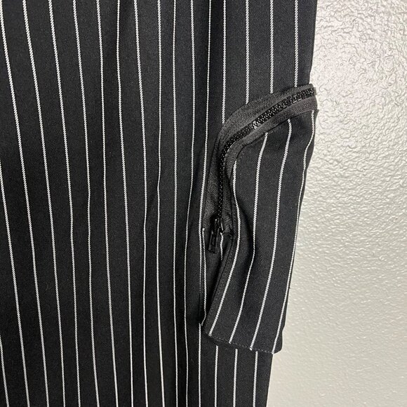 Collusion Pinstripe Wide Leg Crop‎ Pant Cargo Pocket Black White Streetwear 10 - Picture 5 of 11